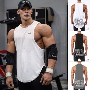 Men's TShirts Men vest cotton Bodybuilding Fitness sleeveless Tank Top workout printed Under shirt printing mens gyms Tops 230227