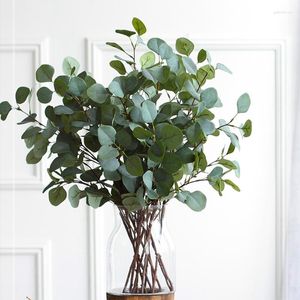 Decorative Flowers Artificial Eucalyptus Leaf Fake Plants Branch Home Table Vase Decoration Wedding Garden Rose Arch DIY Bridal Flower