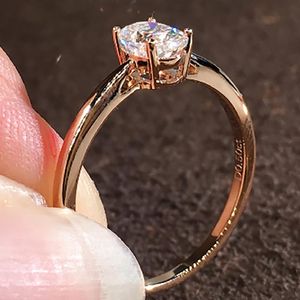 Ringos de cluster AU417 Rose Gold Women Women Wedding Anniversary Party Ring 1 2 3 4 5 Oval Moissanite Diamond Classic Trendycluster