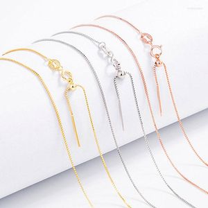 Pendanthalsband S925 Silver Color Box Chain for DIY Gift Opal Charms Pendent Plated Golden White Necklace