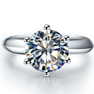 Z bocznymi kamieniami 2 prawdziwy pierścionek zaręczynowy Pure 14 -Ke White Gold Obiecing Day Wedding Anniversary Day Biżuteria 230225