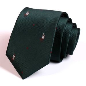 Neckband 7cm lyxmärke Herrens affärsbindning Högkvalitativ mode Klassiska band för män Bröllopsarbete Grön slips med presentförpackning J230227