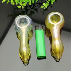 Rökningstillbehör Nya Europa och Americaglass Pipe Bubbler Rökning Pipe Vatten Glas Bong Gul glasrör