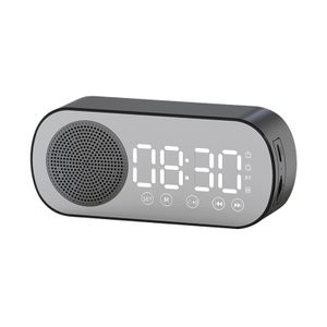 Desk Table Clocks Portable compatible Large Display FM Radio Digital Alarm Clock LED Mirror Wireless S er HD Screen Mute Rechargeable 230228