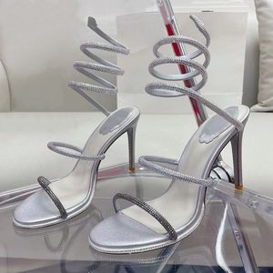 2024 RENE CAVALLA STILETTO SANDALS SANDALS SARALS SHALS ENGENCIADO ANAGEM SLAGE SLAGET SLAGE