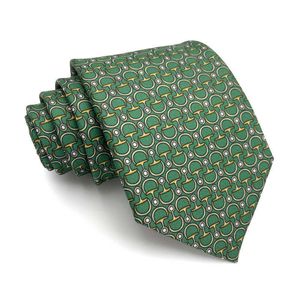 Neck Ties Fashion Vintage Green Tie Brand Designer 8 cm Jacquard Ties for Men Business Work Wedding Nathie Male Gift With Box J230227