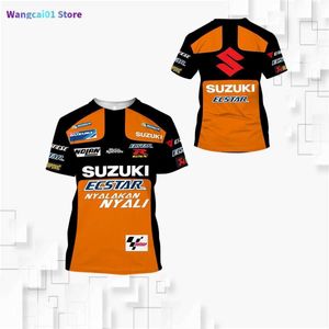 Men's T-Shirts Spring and autumn 2023 new popular Suzuki T-shirt 3D printing sports motorcyc men and women hip-hop street fashion top 0228H23