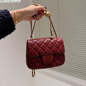 CC märke axelväskor klassiska lammskinn mini fyrkantiga klaff quiltade väskor borsta guld boll diamant matelasse hårdvara metall kedja purses womens designer multi pochet