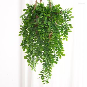 Kwiaty dekoracyjne sztuczne rośliny szarańcza liście na ścianę wisząca bluszcz liść girlanda sztuczna zielona roślina rattan winorośl home ogród akcesoria