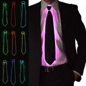 Neckband 2023 Light Up Nathtie LED -band för Halloween Christmas Rave Party Show kostymtillbehör 2023 LED TIE CORBATA NAVIDEA KRAVAT J230227