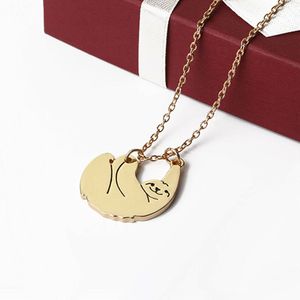 Fashion Cute Sloth Gold Designer Necklace Woman Mens Necklace South American Silver Plated Pendant Alloy Man Necklaces Pendants Chokers Jewelry Friend Gift