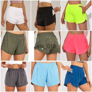 Yoga outfit lu-0260 varumärke kvinnor yoga kläder shorts tränar korta byxor med blixtlås ficka fitness flickor som kör elastiska kvinnliga byxor sportkläder t230228