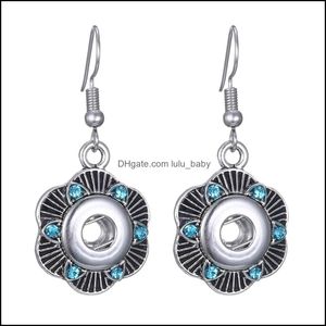 Dangle Avize Noosa 12mm Zencefil Küpe Küpe Takı Moda Sier Kristal Düğme Parçaları Bırak Kadın Kişi Hediye Teslimat Dhnah