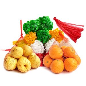 Obst-Kartoffel-Gemüse-Netzbeutel aus Kunststoff, L 40 cm, 50 cm, 60 cm, langlebiges Netz mit Clip