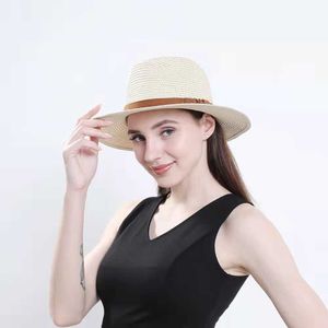 Breite Krempe Hüte VISROVER Einfache Strand Sommer Hut Weibliche Casual Outdoor Sonnenhut Frauen Krempe Schwarz Papier Stroh Kappe Strand Hut dropshipping Großhandel G230227