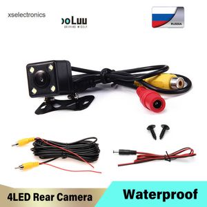 Uppdatera Leekooluu bil bakifrån kamera 4 LED Night Vision Reversing Auto Parking Monitor CCD Waterproof 170 grader HD Video Camera Car DVR