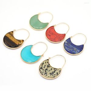 Colares pendentes estilos de pedra natural lazuli/turquesa em forma de bolsa para joalheria fabricando brincos de colar de diy acessórios