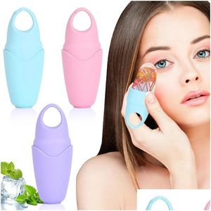 Massaggiatore per il viso Sile facciale Ice Cube Masrs Roller Globe Eyes Trattamento Sil Mold Trucco Bellezza Masr Drop Delivery Salute Mas Dhjtc