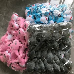 Plush Dolls 3Colors 30PCS Wholesale 5CM Plush Stuffed Shark Toy 230227