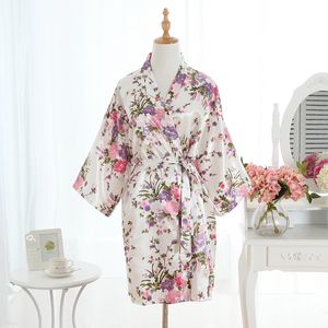 2023 Ethnic Clothing Brides Wedding Sleepwear Casual Bathrobe Women Nightgown Short floral Dressing Gown Bridal Bridesmaid traditional cheongsam dress