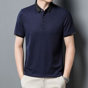 Men's Polos Browon Fashion Polo Shirt Men Summer Summer Color Solid Manves Tees Tops Men Busine