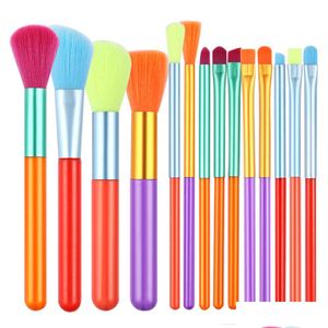 Makeup Brushes 15/10pcs Brush FL Set Cosmetic Powder Foundation Eyeshadow Blush Blending Beauty Make Up Professional Tool Drop Deliv DHBLQ