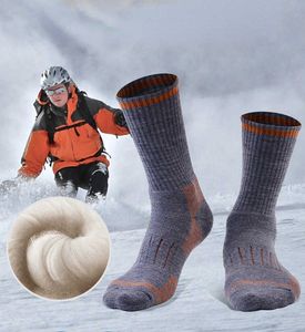 Heren Sokken 90 Merino Wol Wandelsokken voor Mannen Vrouwen Midweight Cushion Crew Sokken Outdoor Sport Ski Sokken Moire Warm Ademend Z0227