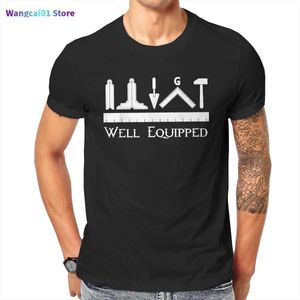 T-shirty męskie T-shirt męski Dobrze wyposażony Dzień Ojca Zabawa 100% Koszulki bawełniane Krótki Seve Prezent Greats Narzędzia masońskie T Shirt Topy Prezent urodzinowy 0228H23