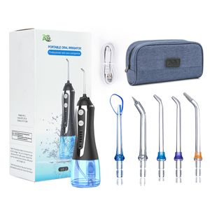 Outras higiene oral AG Irrigador oral portátil USB Água recarregável FLOSSER DE ÁGUA DENTAL JET 300ML 5 Modelos Tanque de água Dentes à prova d'água Limpador 230227