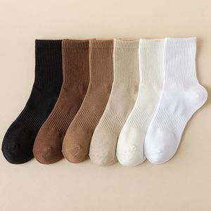 Herrstrumpor 1 par MAN MEDER TUBE ATURN VINTER Black White Pure Cotton Sock Men Classic Leisure Business Basketball