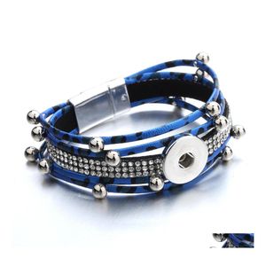 car dvr Charm Bracelets Ethnic Pu Leather Mtilayer 18Mm Snap Button Bracelet Colorf Women Men Punk Bangle Noosa S180 Drop Delivery Jewelry Dh1Hg