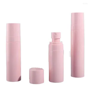 Storage Bottles Empty 60/80/100ML Mist Spray Bottle Round Pink Fine Sprayer Disinfection Atomizer Perfume Cosmetic Toner Water 20pcs