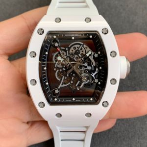 SUPERCLONE Orologio meccanico da uomo di lusso Richa Milles tendenza moda rm055 orologio meccanico completamente automatico r orologio vuoto Tourbillon neve 225P