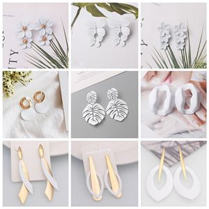 White Color Hanging Earrings for Women Fashion Long Dangle Crystal Tassel Earrings Birthday Gift pendientes
