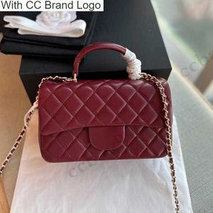 CC Brand Totes Totes mit oberem Griff, rote Lammfell-Klappen-Tragetaschen, Designer-Klassiker, gesteppte Metall-Hardware-Kette, Umhängetasche, Schultertasche mit Münzbeutel, Mini-Handtaschen für Damen, Wa