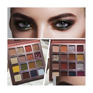 Ögon Shadow Beauty Glazed 16 Color Makeup Eyeshadow Palette Naken Matt Pearly Shiny Waterproof Glitter Pigment Smoky Pallete Drop Del DHQ04