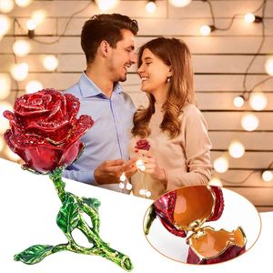 Decorative Flowers & Wreaths Valentine's Day 3D Alloy Magnet Rose Flower Storage Jewelry Proposal Confession Artifact For Mom And Girlfr