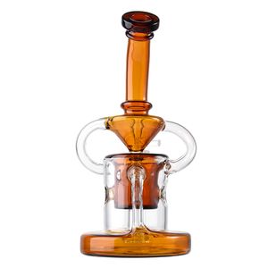 Blue Green Amber Color Hookahs With Bowl Heavy Base Water Pipes Klein Recycler 4mm Thickness Oil Dab Rigs Showerhead Perc Glass Bongs Tornado Recycler 14mm Joint