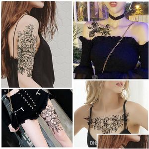 Tillfälliga tatueringar Small FL Flower Arm Waterproof Tattoo Stickers Deer Cat Owl For Women Men Body Art Drop Delivery Health Beauty Dhvoj