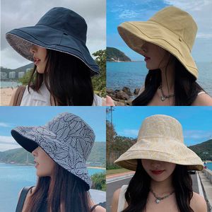 Breda brimhattar Cokk Spring Summer Hats for Women Bucket Hat Fisherman Cap Double Sided Sunshade Floppy Sun Hat Ladies Big Wide Brim Gorro 2023 G230227