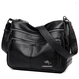 Evening Bags Soft Leather Shoulder Crossbody For Women 2023 Luxury Purses And Handbags Designer Multi-pocket Messenger Bag