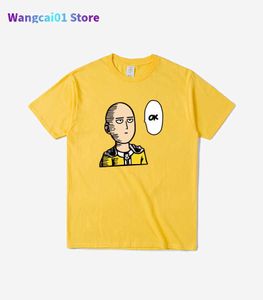 T-shirty męskie Wysoka jakość 100% bawełniana One Punch Man T koszule Wen Wen Kobiety japońskie anime wydrukowane swobodne luźne koszulka o nokół Owwrotne topy 0301h23