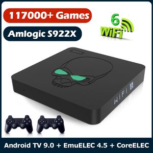 Spelkontroller Joysticks Beelink Super Console X King Retro Videospel Konsoler WiFi 6 TV -låda för PSP/PS1/SS/DC Android 9 Amlogic S922X med 117000 spel 230228