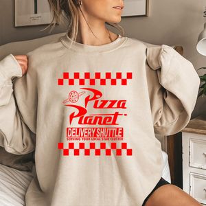 Women Dwuczęściowe spodnie pizza planeta bluza zabawna rodzinna koszula unisex kwarantanna graficzna wakacyjna koszulka zimowa pullover 230227