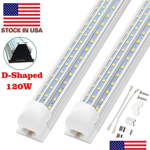 Tubos de LED 2 3 4 5 6 luzes de 8ft Luzes VShape Integração de três linhas T8 Cold 300 graus ângulo de feixe BBS Drop Drop Lighting Dhtio