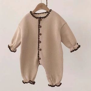 Jumpsuits Baby Girl Vintage Romper Japan Style Infant Soft Cotton Long Sleeve Jumpsuit born Pajamas Baby Casual Home Clothes 0-24M 230228