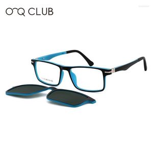 サングラスフレームファッションO-QクラブKID偏光TR90近視光学メガネ磁気クリップオンセーフ快適な四角い眼鏡T3104Fashio