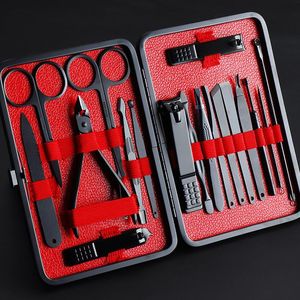 Kits de arte unhas 7/10/15/18pcs Profissional Clippers Manicure Care Scissors Tweezers Spoon Kit de beleza Ferramentas