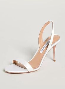 White sandals high heels sling back sexy lady heel So Nude Plexi Sandal wedding party dress brand shoes