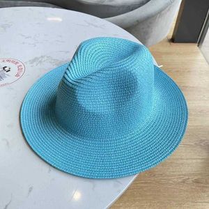 Breda randen hattar färska färger jazz topp kepsar män kvinnor solskyddsmedel hatt strand papper macaron färgglad halm hatt sommar fedoras g230227